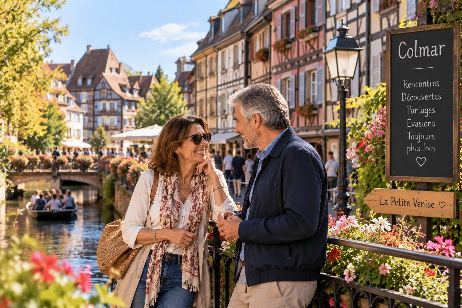 Rencontre entre célibataires de plus de 50 ans dans la Petite Venise à Colmar